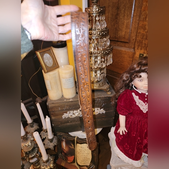 VINTAGE Tex made embossed GENUINE Leather Belt 32 Levi Buckle SNAP OFF western r - Picture 2 of 16